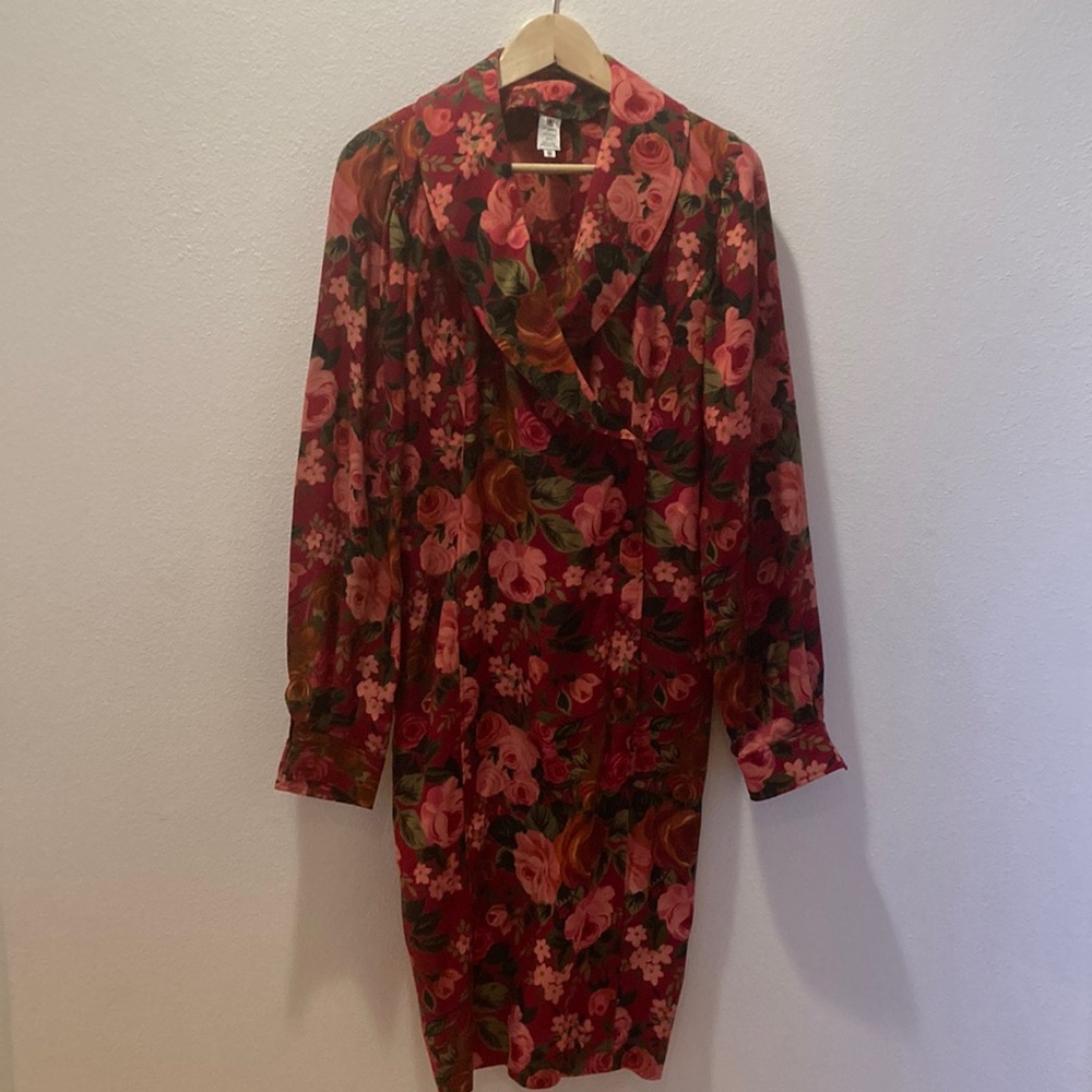 Ungaro vintage women’s wool floral dress 10USA/44European